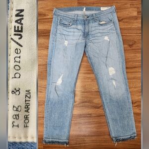 Rag & Bone For Aritzia Women's Boyfriend Cut Light Blue Jeans rn#108879